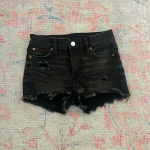 american eagle black jean shorts size 000